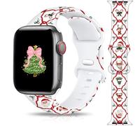 Christmas Halloween Watch Band Compatible with Apple Watch Band 38mm 40mm 41mm 42mm 44mm 45mm 46mm 49mm, Christmas Holiday Replacement Strap Band for iWatch Series Ultra SE 10 9 8 7 6 5 4 3 (Christmas