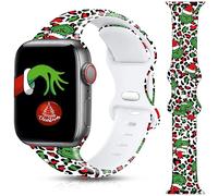 Christmas Halloween Watch Band Compatible with Apple Watch Band 38mm 40mm 41mm 42mm 44mm 45mm 49mm iWatch Ultra SE Series 9 8 7 6 5 4 3 2 1, Christmas Halloween Soft Silicone Sport Replacement Strap