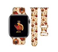 Christmas Halloween Watch Band Compatible With Watch 38mm 40mm 41mm 42mm 44mm, Thanksgiving Day Holiday Silicone Strap Replacement Wristbands for iWatch Bands Series 10 9 8 7 6 5 4 3 SE Ultra