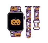Christmas Halloween Watch Band Compatible With Watch 38mm 40mm 41mm 42mm 44mm, Thanksgiving Day Holiday Silicone Strap Replacement Wristbands for iWatch Bands Series 10 9 8 7 6 5 4 3 SE Ultra