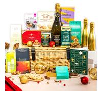Christmas Hamper for Her, Luxury Wicker Sharing Family Hamper with Truffles & Hot Chocolate Set by EDEN & CO - Plus 2 Prosecco