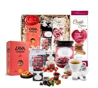 Christmas Hamper Gift Basket for Couples - Deluxe Selection with Cheese, Chutney, Tea, Salted Caramel Biscuits, and More - Perfect Festive Food Hamper Gift for Women & Couples