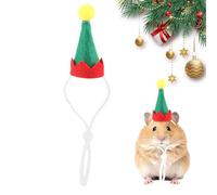 Christmas Hamster Hats | Christmas Guinea Costume Santa Hat,Red Small Christmas Pet Hat with Adjustable Elastic Band for Hamster, Guinea, Chinchilla