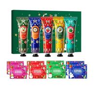 Christmas Hand Cream & Lip Mask Gift Set with Collagen,5PCS Hand Cream for Soft Hands & 8PCS Overnight Lip Sleeping Mask, Hydrating Lip Balm and Treatment for Dry Lips, Winter Skincare Set for Women