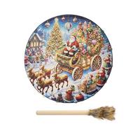 Christmas Hand Drum Fashion Christmas Snowman Hand Drum | Christmas Theme Percussion Drum With Drum Stick for Lover, Daughters, Sons