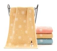 Christmas Hand Towels,Hand Towels 2pcs 35x75cm Christmas Hand Face Towel Cotton Cute Snowman Face Washing Cloth Kitchen Tea Towel Home Towels Bathroom Xmas Gift ( Color : Yellow , Size : 35x75cm )