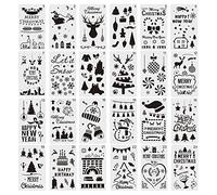 Christmas Handbook Template Decoration Handwritten Journal Template 24-piece Set Hollow Templates Christmas Stencils for Ornaments
