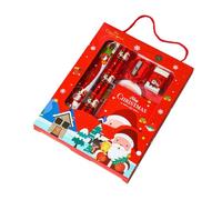 Christmas Handheld 6 Piece Set Student Stationery Set Children's Christmas Small Prizes Kindergarten Craft Table (Red, One Size)
