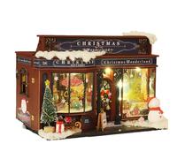Christmas Handmade Miniature House Model Display Creative Christmas Room Decoration Mini House Building kit Wooden Doll House