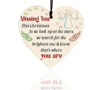 Christmas Handmade Wooden Hanging Heart Plaque Gift to Remember Lost Loved Ones festive bauble,Print little Angels,Wings Wooden Heart Sign Decor for Christmas Decor,Xmas tree ornaments