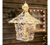 Christmas Hanging Acrylic 35cm Lantern with 40 Warm White/White LED's