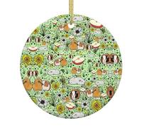 Christmas Hanging Decoration,Ceramic Ornament,Xmas Tree Keepsake Bauble guinea pig