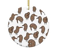 Christmas Hanging Decoration,Ceramic Ornamentï¼ŒXmas Tree Keepsake Bauble Kiwi Birds Cute