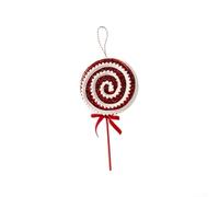 Christmas Hanging Decoration Featuring Large Sparkly Lollipop with Glitter Tinsel and Swirl Design for Festive Tree and Indoor Use (B large size)