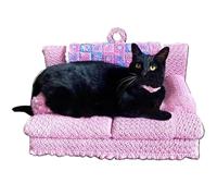 Christmas Hanging Decoration for Home | Black Cat Hanging Christmas Tree Decorations with Lanyard, Cute Cat Pendant on Sofa, Cat Decoration for Wedding, Birthday