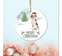 Christmas Hanging Decorations Brittany Spaniel Party Keepsake Hanging Ornament With Holes Christmas Pendants With Rope Christmas Tree Bauble For Family, 1 piece