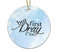 Christmas Hanging Decorations But First Pray Christmas Tree Hanging Ornament Personalized Home Decor Keepsake
