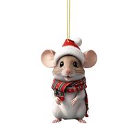 Christmas Hanging Decorations Cute Festive Hamster Baubles with Red Hat - Car & Christmas Tree Hanging Decor Home Holiday Ornaments