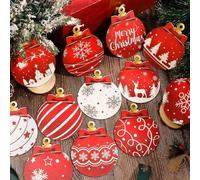 Christmas Hanging Decorations Double Decorations With 96 Feet Red Cord Outdoor Yard Hanging Ornaments (Not For Christmas Tree Home Porch Decor (Warm)（2D） Wall (Red, One Size)