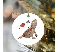 Christmas Hanging Decorations I Luv My Bearded Dragon Christmas Tree Pendant Personalized Ceramic Ornaments Home Decor Keepsake, 1 piece