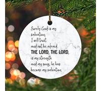 Christmas Hanging Decorations Surely God Is My Salvation; I Will Trust And Not Be Afraid. The Lord Ceramic Ornaments With Holes With Rope Keepsake