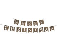 Christmas Hanging Hessian Bunting, Merry Christmas Bunting, 2 Metres, Rustic Indoor Christmas Decoration, Jute Twine String