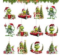 Christmas Hanging Ornament, Christmas Decorations, 12 Pcs Unique Cute Wooden Ornaments, Christmas Tree Decorations For Xmas Home Party, Christmas Decorations Tree Enhances Holiday Spirit