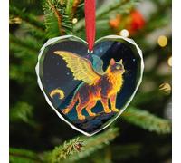 Christmas Hanging Ornament - Strange Creature Christmas Tree Ornaments Winter Holiday Decor, Heart Crystal Glass Xmas Pendant for Tree, Fireplace Mantel, Winter (3.5 Inch)
