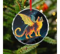 Christmas Hanging Ornament - Strange Creature Christmas Tree Ornaments Winter Holiday Decor, Round Crystal Glass Xmas Decor for Tree, Fireplace Mantel, Winter (3.1 Inch)