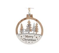 Christmas Hanging Ornaments,Christmas Tree Decorations,a classic wooden bauble that brings a touch of nostalgia to your Christmas tree or office, adorned with reindeer motifs.