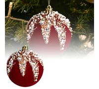 Christmas Hanging Ornaments Flocked Christmas Lob Suitable For All Kinds Of Scene Decoration Bring A Strong Festive Atmosphere Hurry Up And This Product To The Home! Party Supplies