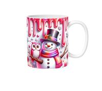 Christmas Hanging Ornaments for Tree Christmas Mug Inflated Snowman Mug Santa Press Puffy 15oz 11oz Coffe for Stylish Indoor Winter Decor