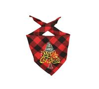 Christmas Hanging Ornaments for Tree Pet Christmas Classic Tartan Plaid Dog Bandana Dog Scarf Geometric Merry Pet Costume For Small Medium Large Dogs Cats Xmas Decor