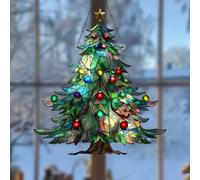 Christmas Hanging Ornaments for Tree Xmas Tree Pattern Designs Indoor Outdoor Decor Garden Suncatcher Acrylic 2D Flat Pendants Christmas Hanging Ornaments Decorative for Holiday Party Ornament 1Pc