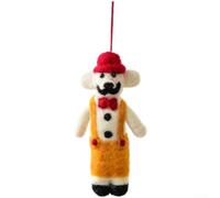 Christmas Hanging Ornaments Made from Natural Wool Felt with Handmade Craftsmanship and Seasonal For Festive Style (Yellow Moose)