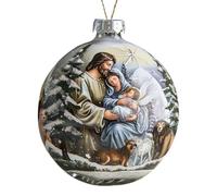 Christmas Hanging Ornaments Set Christmas Stereo Vision Nativity Blessing Pendant Nativity Acrylic Car Pendant Desktop Adornments for Holiday Home Decor