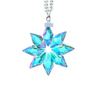 Christmas Hanging Snowflake Decorations Crystal Snowflake Car Pendant Car Hanging Rearview Mirror Car Hanging Decoration Christmas Snowflake Garland for Winter Party Holiday Decoration,Multicolor