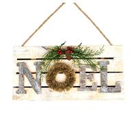 Christmas Hanging Wall Sign - NOEL Letters in Wooden Frame, 20x40cm Decorative Plaque, Holiday Wall Art for Home,Door,Wall, Festive Christmas Décor