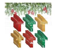 Christmas Hanging Wooden Cross Decoration, Christian Nativity Scene Christmas Ornaments, Cross Christmas Tree Home Hanging Decor, Cross Charm,Christian Encouragement Inspirational Gift (48PC)