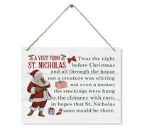 Christmas Hanging Wooden Sign,Vintage Christmas Decor,A Visit From St Nicholas Sign,Twas The Night Before Christmas,Storybook Art,Christmas Wall Art,Farmhouse Decor 8x10 inch