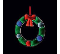 Christmas Hanging Wreath Infinity Mirror 60cm - Multicoloured 3D Double Sided LED Light Effect Green