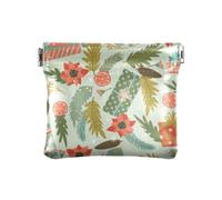 Christmas Happy New Year Pattern Women's Small Leather Coin Purse Wallet Unique Jewelry Organizer for Woman Girl, Christmas Happy New Year Pattern, One Size, Travel Accessory