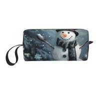 Christmas Happy Snowman 1 Printed Travel Makeup Bag Portable Cosmetic Bag Makeup Case Toiletry Handbag Organiser for Women