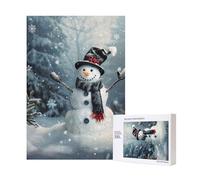Christmas Happy Snowman 1 Printed Wooden Intelligence Puzzle 28x40 CM, 300 Pieces(boxed) Jigsaw Puzzles Education Game for Adults, Home Decoration Puzzle