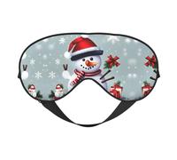 Christmas Happy Snowman Double Side Eye Mask, Adjustable Strap Eye Mask, Eye Sleep Shade Cover, Blocks Light Eye mask