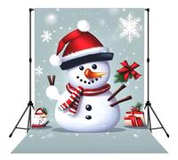 Christmas Happy Snowman Print Backdrop Background for Photography Portrait Photoshoot,Photo Studio Prop and Party