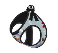 Christmas Happy Snowman Print Dog Harness Leash Set Reflective Pet Harness Puppy Vest Suitable Dogs Cats Small Breeds