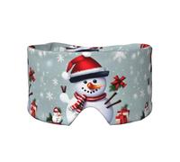 Christmas Happy Snowman Print Sleep Eye and Ear Muffs Soft Blackout for Adults Kids Comfortable Travel Nap Aid