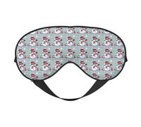 Christmas Happy Snowman Print Soft Eye Mask Lightweight Sleep Aid Breathable Blackout Travel Nap Yoga Meditation