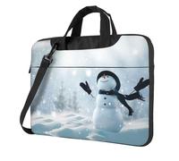 Christmas Happy Snowman Printed Waterproof Laptop Case Ultra-Thin Portable One-Shoulder Laptop Bag 600d Oxford 13in/14in/15.6in